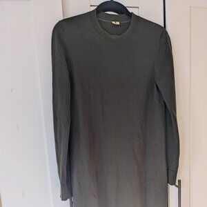 Arket Olive Green Midi Sweater Dress size xs